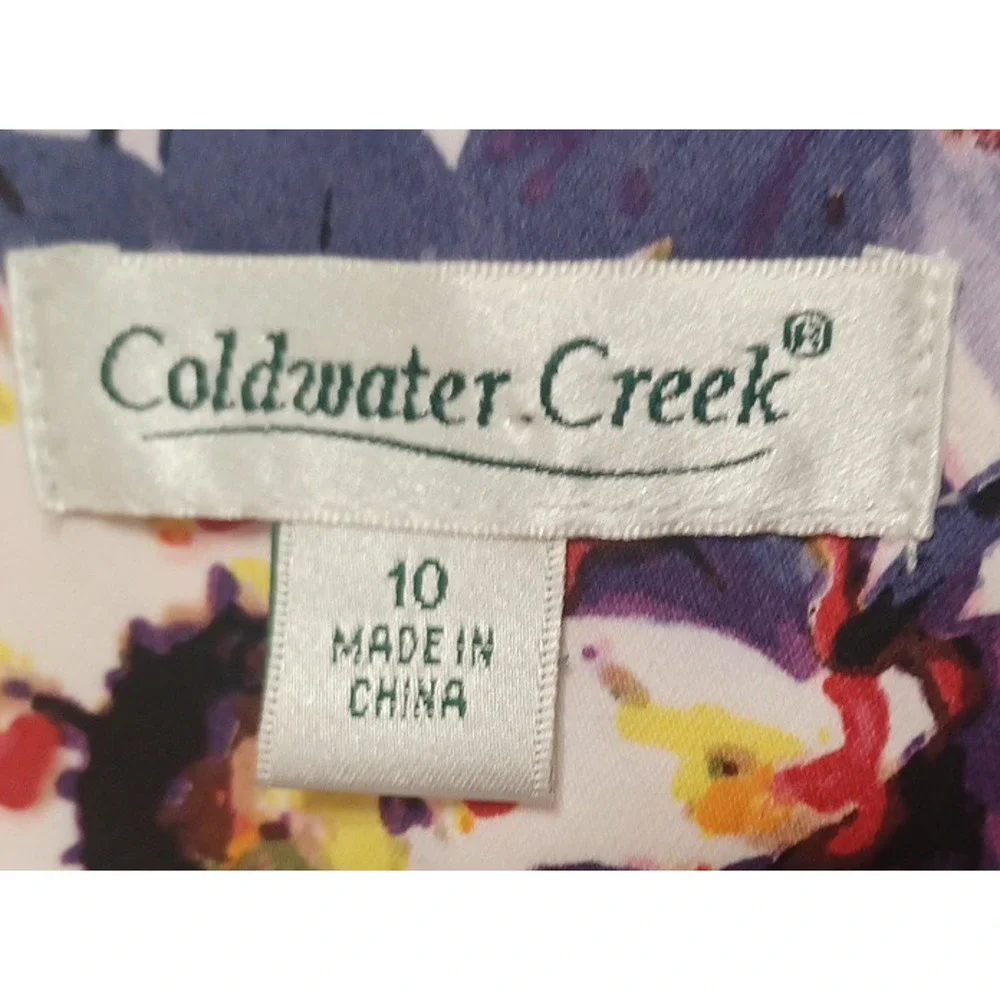 Coldwater Creek Women's Colorful Floral Button Jacket Blazer Sz 10 Unlined
